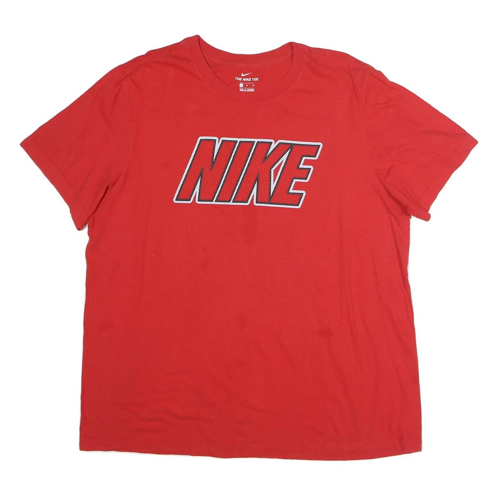 NIKE Mens Red Graphic T-Shirt XL Short Sleeve Crew Neck Cotton Logo