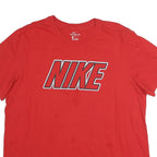 NIKE Mens Red Graphic T-Shirt XL Short Sleeve Crew Neck Cotton Logo