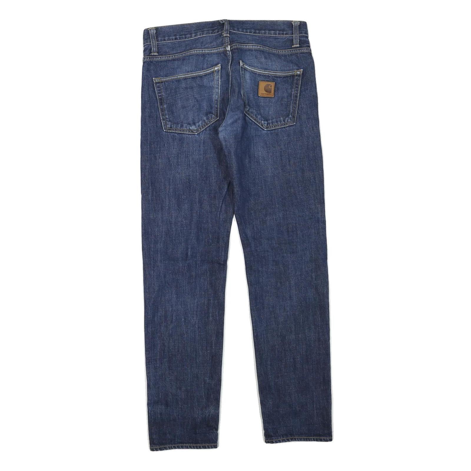 CARHARTT Mens Jeans Blue Regular Straight Denim Raw W32 L32 Button Closure