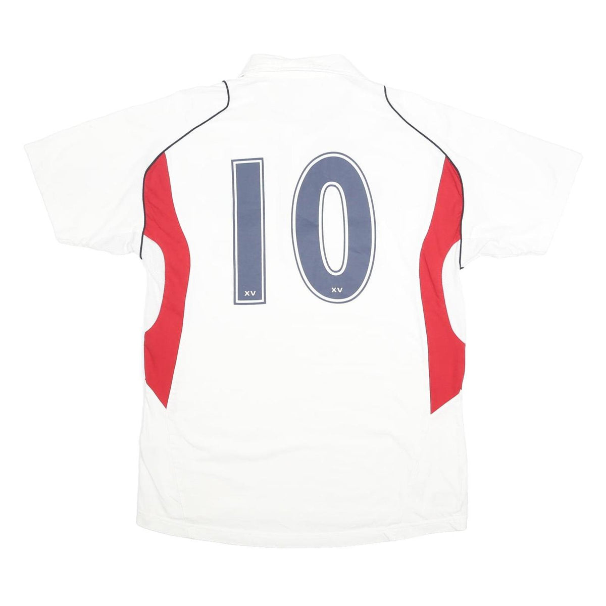 XV Mens White & Red England Rugby Polo Shirt L Cotton Sportswear