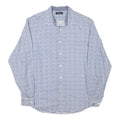 NAUTICA Mens Blue & White Striped Shirt L Cotton Blend Casual Summer Classic