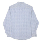 NAUTICA Mens Blue & White Striped Shirt L Cotton Blend Casual Summer Classic