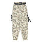 FB SISTER Womens Cotton Blend Beige Camouflage Relaxed Cargo Trousers W22 L26