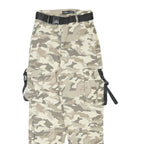 FB SISTER Womens Cotton Blend Beige Camouflage Relaxed Cargo Trousers W22 L26