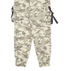 FB SISTER Womens Cotton Blend Beige Camouflage Relaxed Cargo Trousers W22 L26