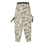 FB SISTER Womens Cotton Blend Beige Camouflage Relaxed Cargo Trousers W22 L26