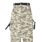 FB SISTER Womens Cotton Blend Beige Camouflage Relaxed Cargo Trousers W22 L26