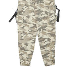 FB SISTER Womens Cotton Blend Beige Camouflage Relaxed Cargo Trousers W22 L26