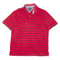 TOMMY HILFIGER Mens Polo Shirt Red Striped L