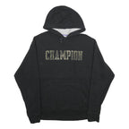 CHAMPION Mens Black Pullover Hoodie L Cotton Blend Classic Logo Hoodie