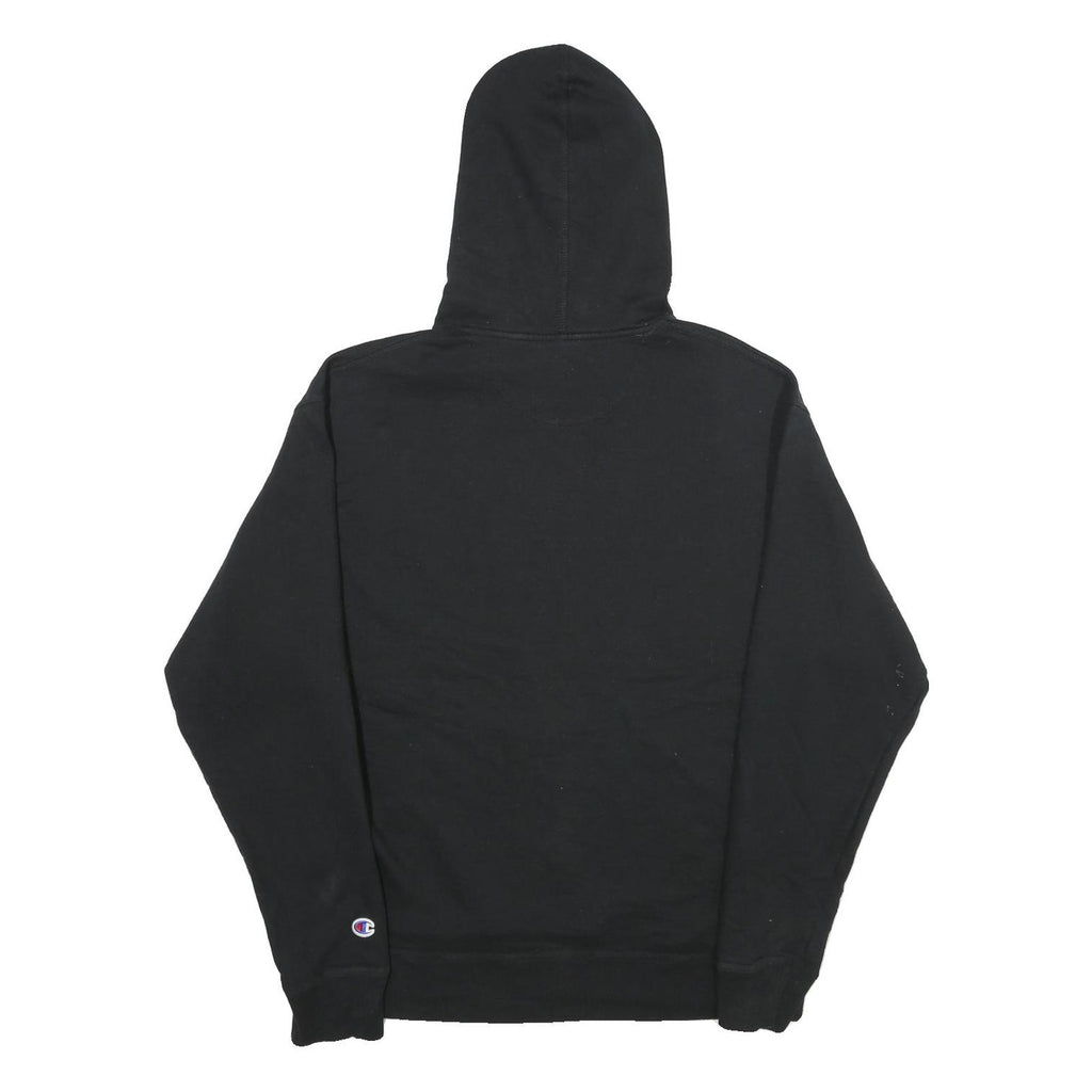 CHAMPION Mens Black Pullover Hoodie L Cotton Blend Classic Logo Hoodie