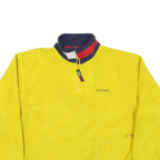 TOMMY HILFIGER Mens Yellow Pullover Plain Crew Neck Basic Knit Jumper L Fleece