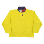 TOMMY HILFIGER Mens Yellow Pullover Plain Crew Neck Basic Knit Jumper L Fleece
