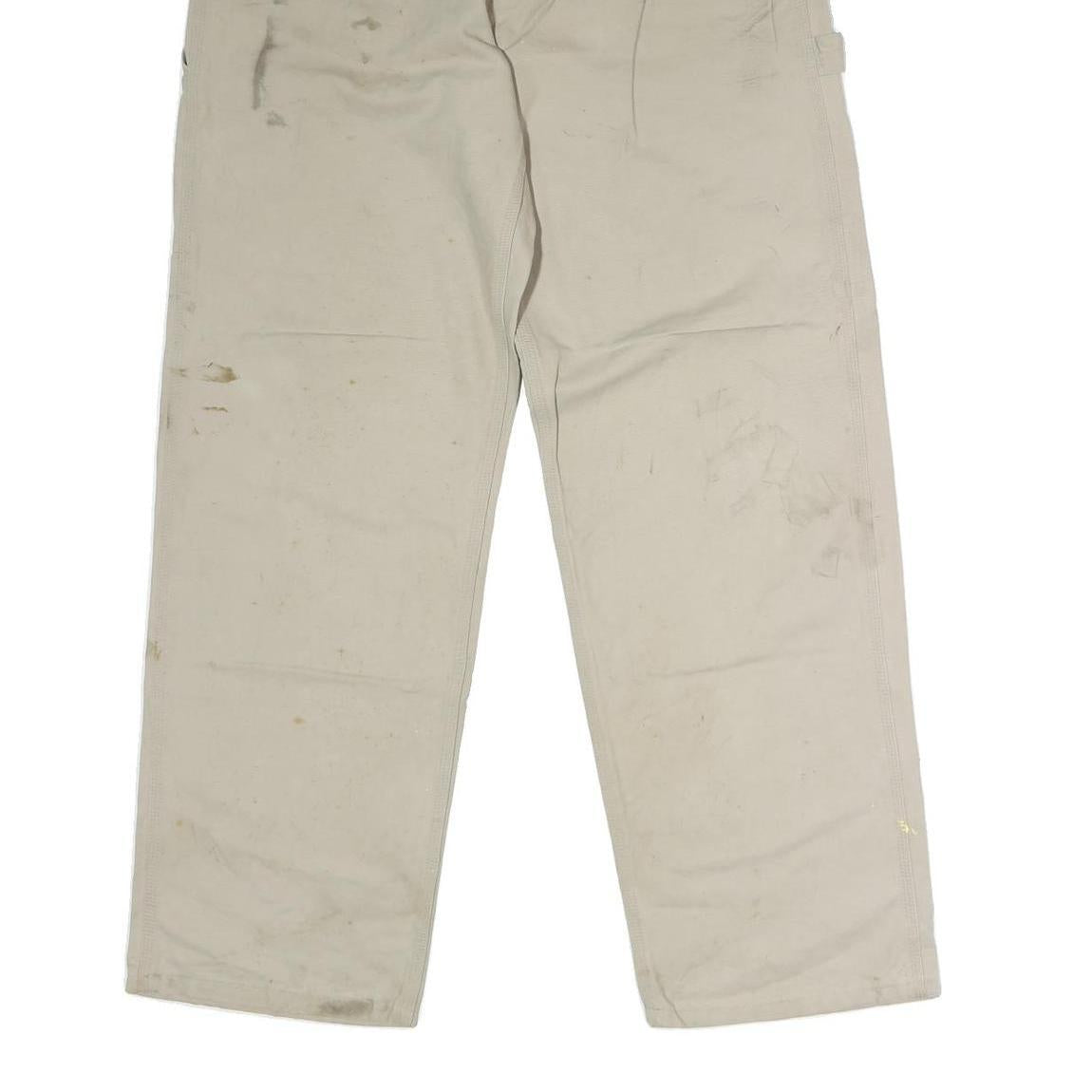 DICKIES Mens Beige Cotton Blend Regular Fit Straight Leg Trousers W32 L32