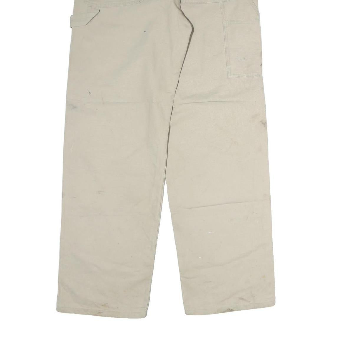 DICKIES Mens Beige Cotton Blend Regular Fit Straight Leg Trousers W32 L32