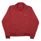 CARHARTT Mens Red Synthetic Zip Jacket S Plain Casual Lightweight Activewear