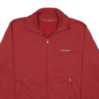 CARHARTT Mens Red Synthetic Zip Jacket S Plain Casual Lightweight Activewear