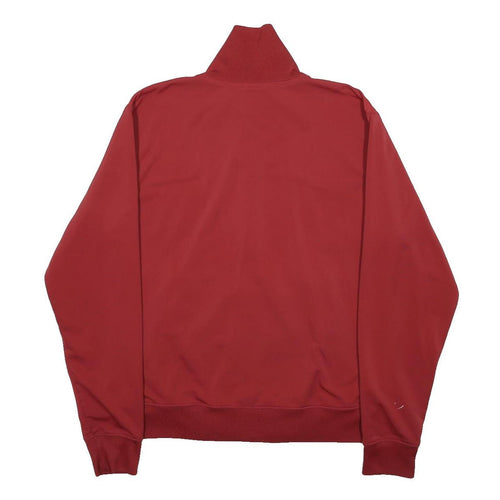 CARHARTT Mens Red Synthetic Zip Jacket S Plain Casual Lightweight Activewear