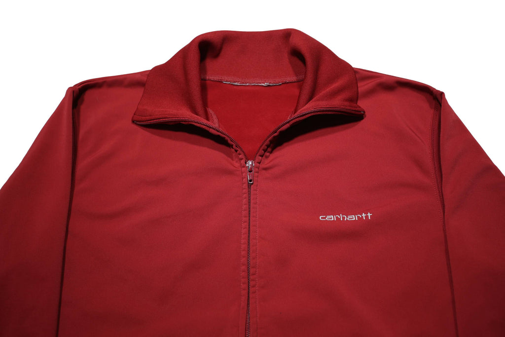 CARHARTT Mens Red Synthetic Zip Jacket S Plain Casual Lightweight Activewear