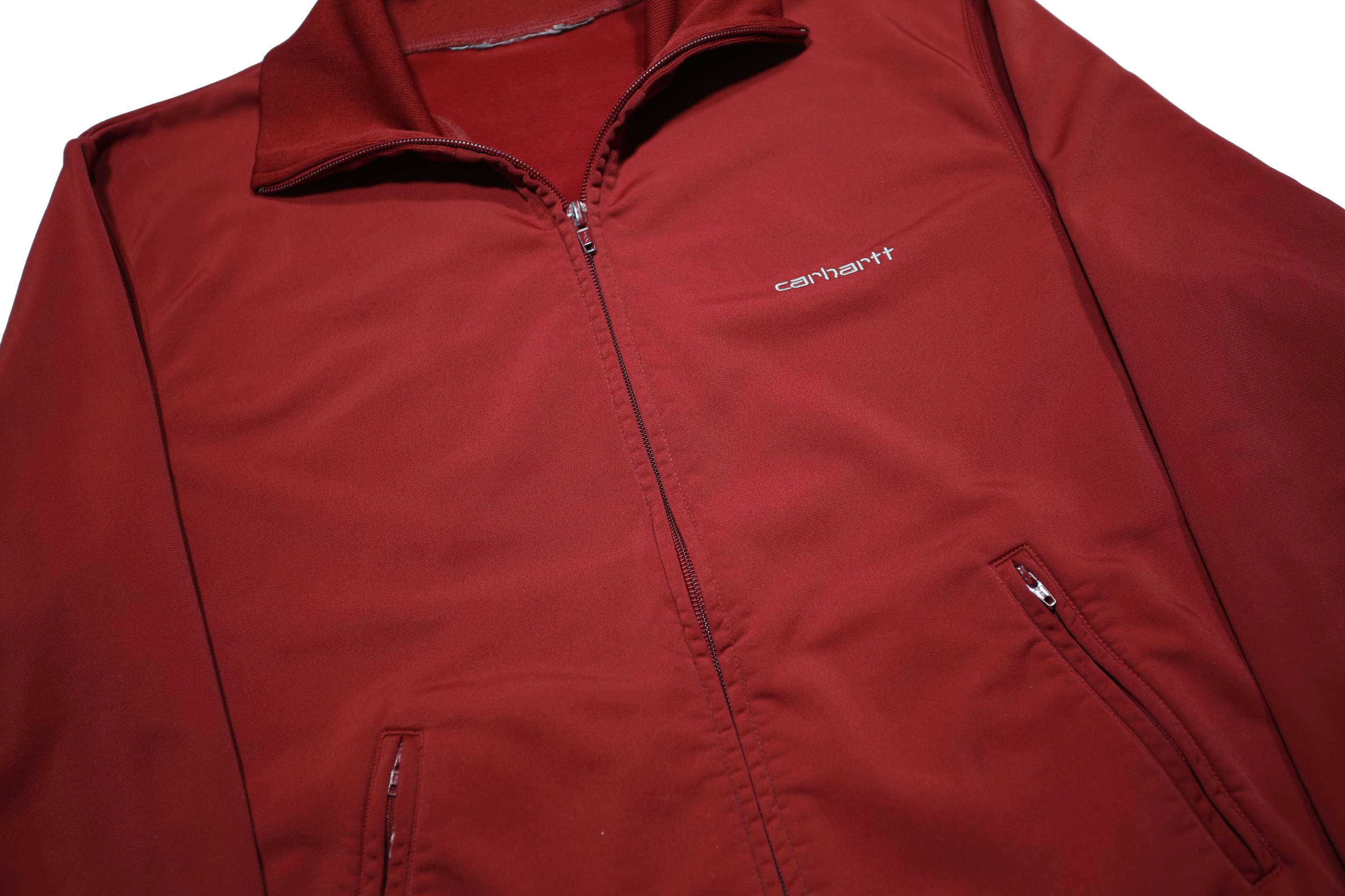 CARHARTT Mens Red Synthetic Zip Jacket S Plain Casual Lightweight Activewear