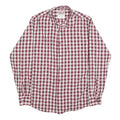 WRANGLER Mens Red & White Checked Shirt M Classic Button Down Cotton Casual
