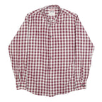 WRANGLER Mens Red & White Checked Shirt M Classic Button Down Cotton Casual