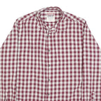 WRANGLER Mens Red & White Checked Shirt M Classic Button Down Cotton Casual