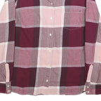 TOMMY HILFIGER Womens Pink & Burgundy Check Shirt M Cotton Long Sleeve Casual