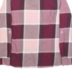 TOMMY HILFIGER Womens Pink & Burgundy Check Shirt M Cotton Long Sleeve Casual