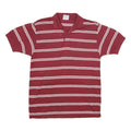 CUCAMONGA Mens Maroon & White Striped Short Sleeve Polo Shirt M Casual Comfort