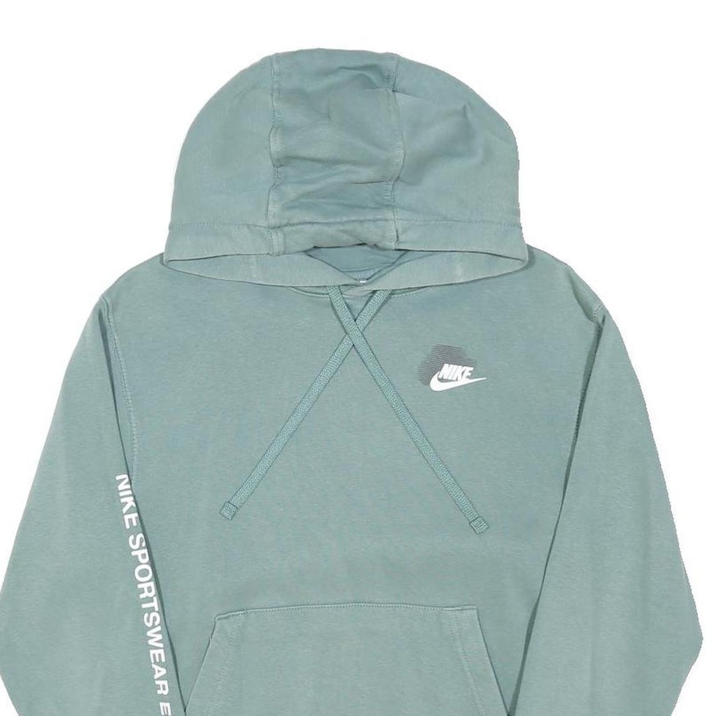 NIKE Mens Green Pullover Hoodie XS Cotton Blend Sportswear Est. 1972 Print