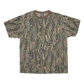 Mens Green Brown Camouflage Cotton Blend T-Shirt Short Sleeve Crew Neck Relaxed