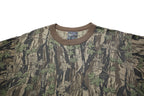 Mens Green Brown Camouflage Cotton Blend T-Shirt Short Sleeve Crew Neck Relaxed
