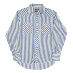 WRANGLER Mens Blue & White Stripe Western Shirt M Classic Button Design