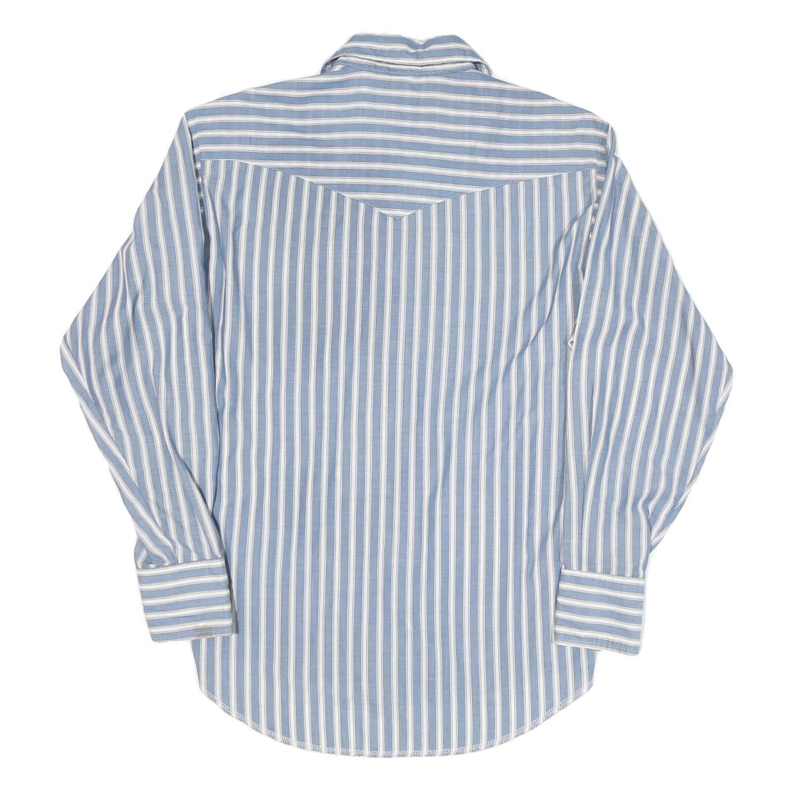WRANGLER Mens Blue & White Stripe Western Shirt M Classic Button Design