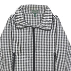LAUREN RALPH LAUREN Womens Black & White Checked Zip Jacket L Polyester Casual