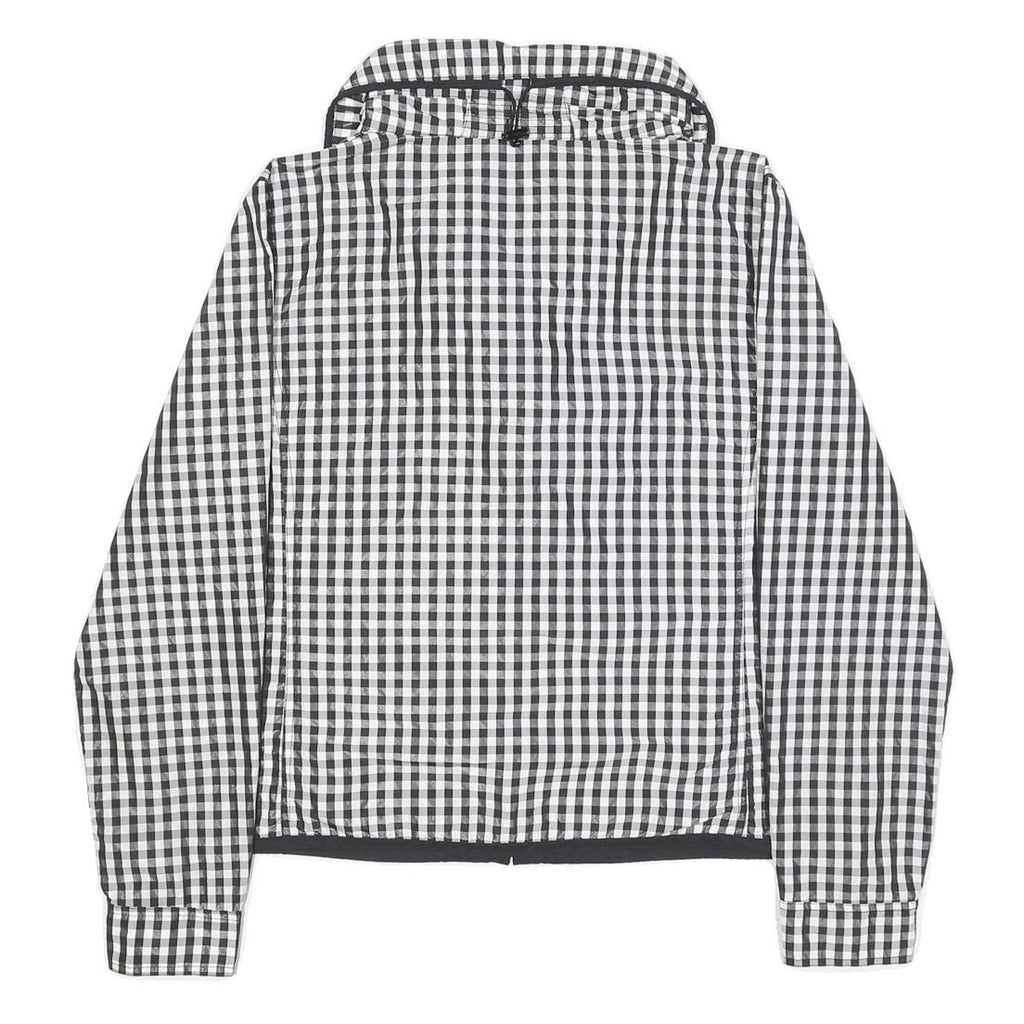 LAUREN RALPH LAUREN Womens Black & White Checked Zip Jacket L Polyester Casual