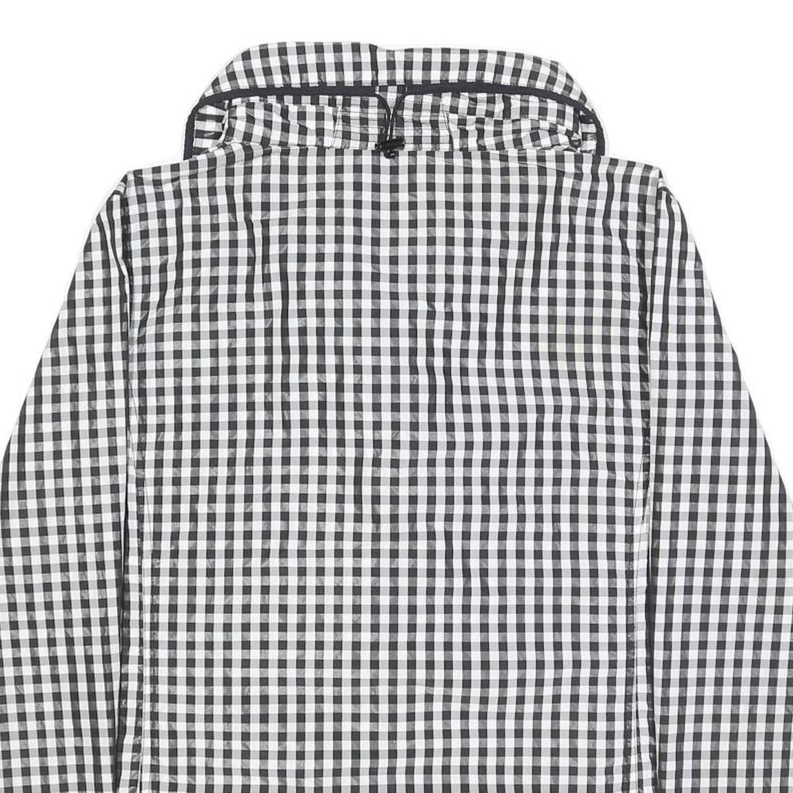 LAUREN RALPH LAUREN Womens Black & White Checked Zip Jacket L Polyester Casual