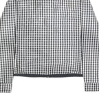 LAUREN RALPH LAUREN Womens Black & White Checked Zip Jacket L Polyester Casual