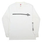 NFL Mens White Raiders Football Graphic Long Sleeve Crew Neck T-Shirt M