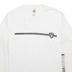 NFL Mens White Raiders Football Graphic Long Sleeve Crew Neck T-Shirt M