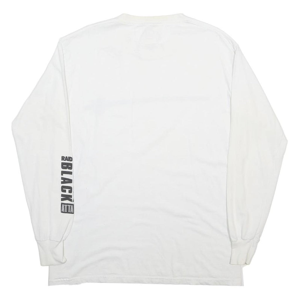 NFL Mens White Raiders Football Graphic Long Sleeve Crew Neck T-Shirt M
