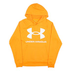 UNDER ARMOUR Mens Orange Hoodie M Cotton Pullover Casual Sportswear