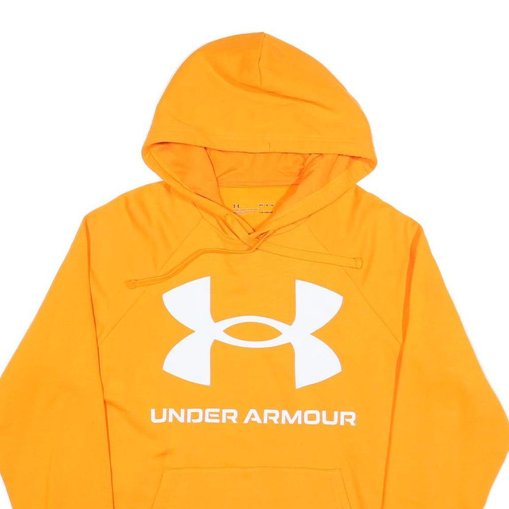 UNDER ARMOUR Mens Orange Hoodie M Cotton Pullover Casual Sportswear
