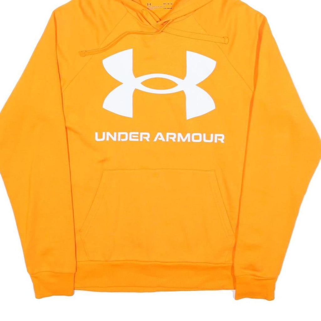 UNDER ARMOUR Mens Orange Hoodie M Cotton Pullover Casual Sportswear