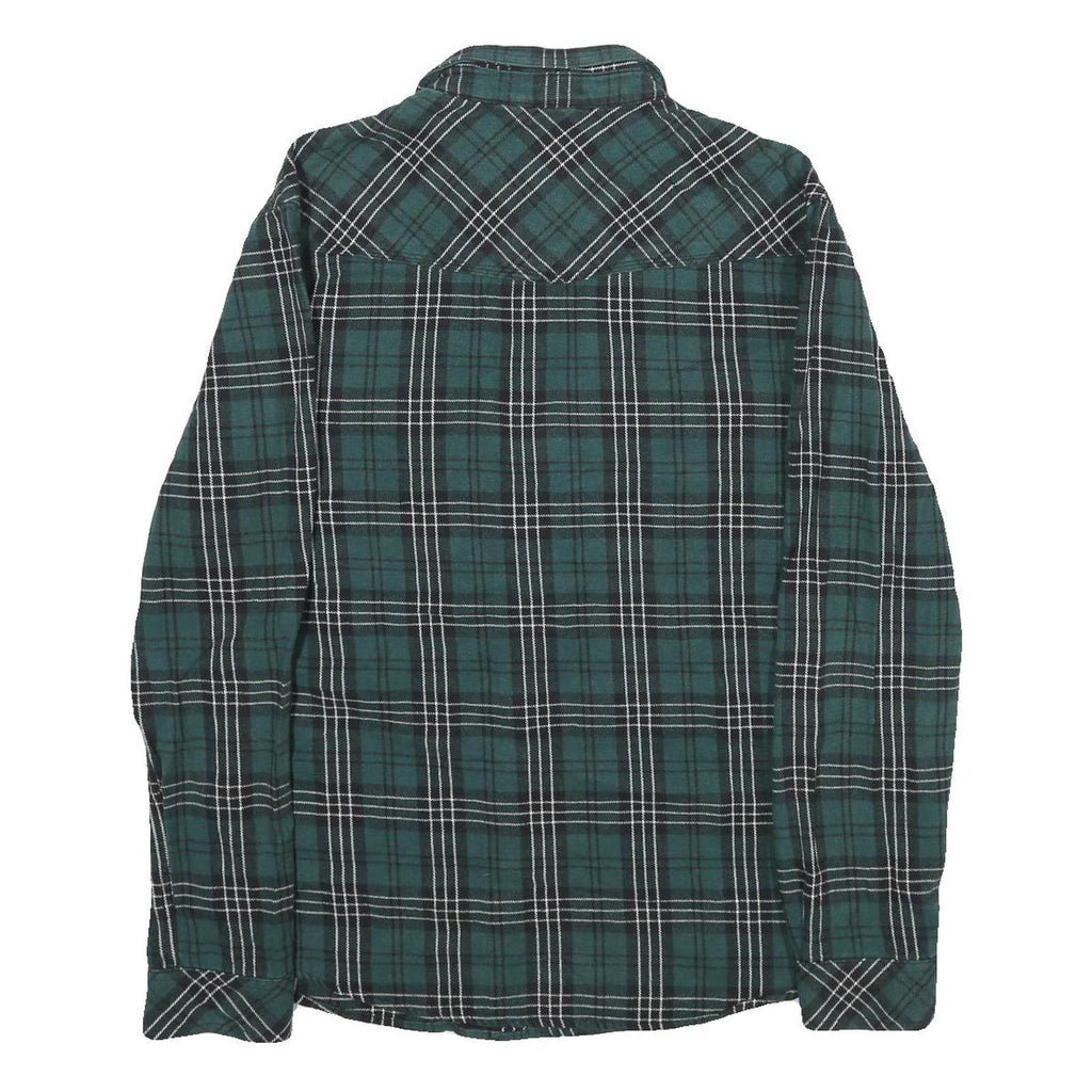 WIND RIVER Mens Green & Black Check Shirt L Cotton Long Sleeve Casual