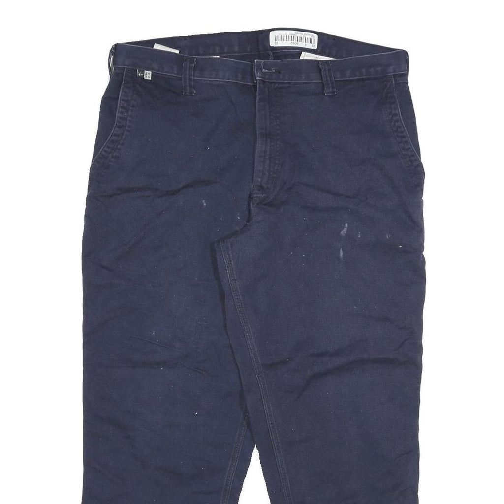 CARHARTT Mens Cotton Blend Navy Relaxed Straight Trousers W38 L30 Workwear