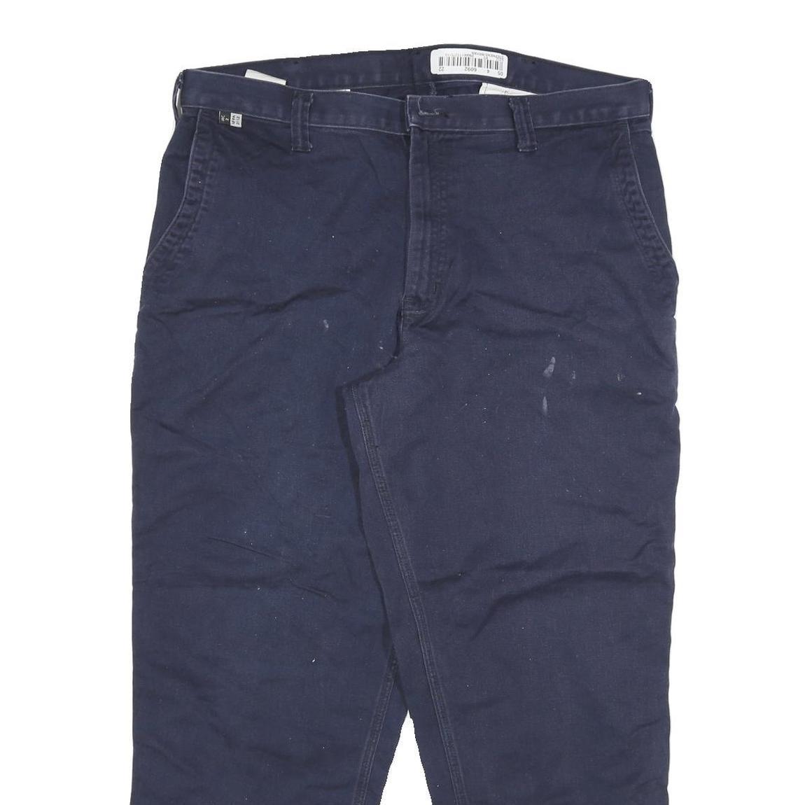 CARHARTT Mens Cotton Blend Navy Relaxed Straight Trousers W38 L30 Workwear