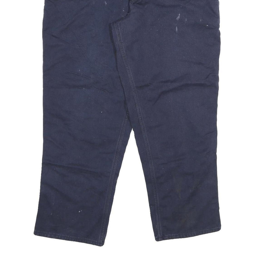 CARHARTT Mens Cotton Blend Navy Relaxed Straight Trousers W38 L30 Workwear