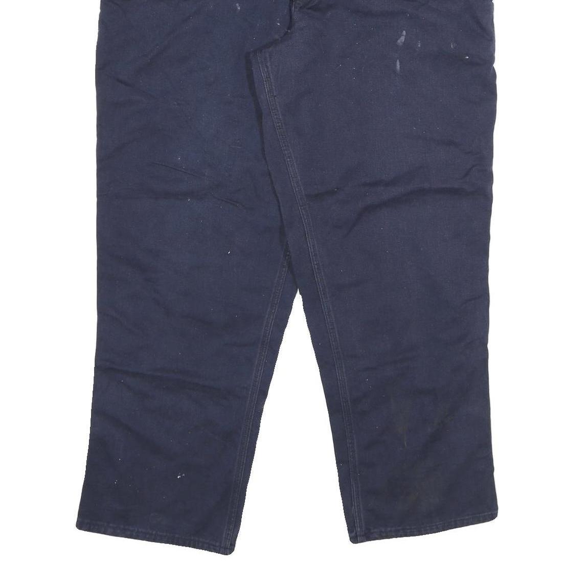 CARHARTT Mens Cotton Blend Navy Relaxed Straight Trousers W38 L30 Workwear